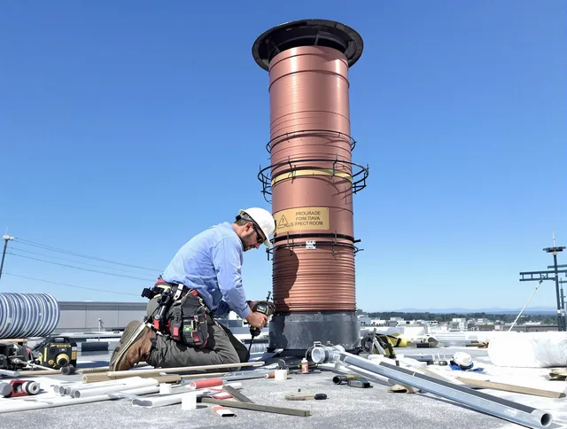 Installed chimney liner by Swampscott Chimney Sweep in Swampscott, MA