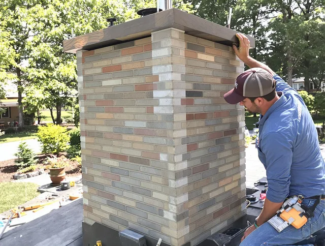 Swampscott Chimney Sweep completing a modern chimney remodel in Swampscott, MA