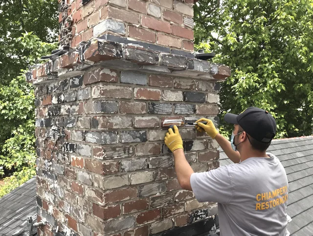 In-progress chimney restoration by Swampscott Chimney Sweep in Swampscott, MA