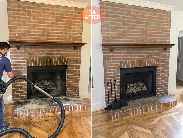Swampscott Chimney Sweep carefully sanitizing a fireplace in Swampscott, MA