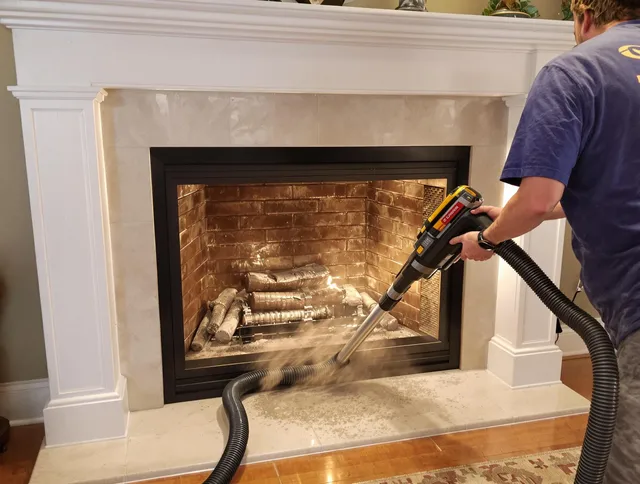 Fireplace cleaning performed by Swampscott Chimney Sweep in Swampscott, MA