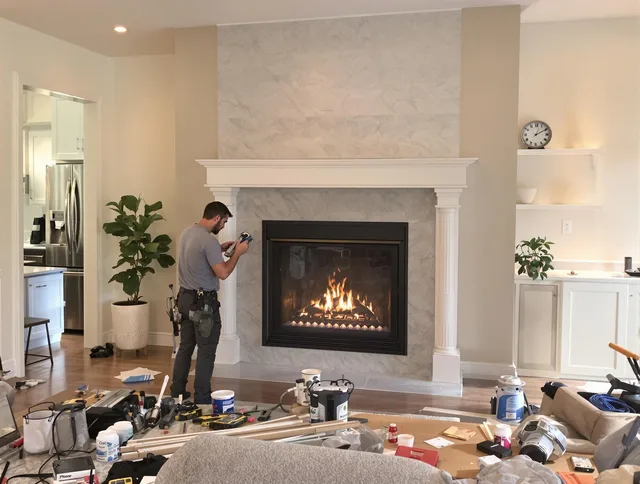 Newly installed fireplace by Swampscott Chimney Sweep in Swampscott, MA