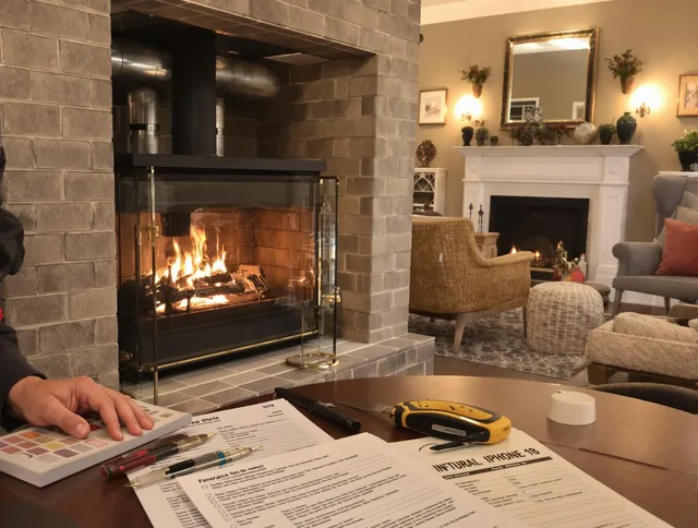 Swampscott Chimney Sweep verifying fireplace safety measures in Swampscott, MA